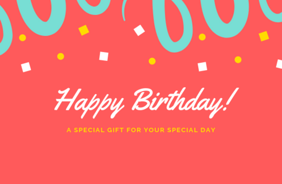 Happy Birthday Massage Gift Card